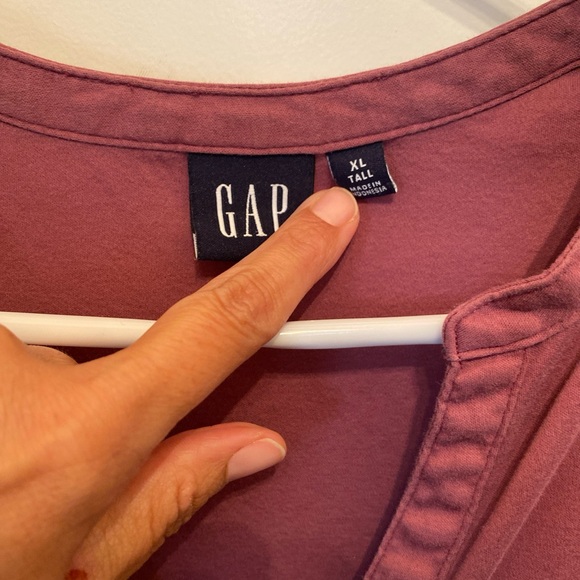 Gap xl Aline midi purple button up dress - Picture 7 of 8